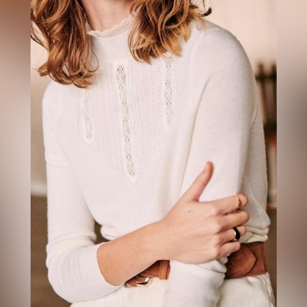 Sezane Pull Tulio in ecru sz S
